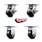 Service Caster 4 Inch Phenolic Caster Set with Roller Bearing 2 Brakes and 2 Rigid SCC SCC-35S420-PHR-SLB-2-R-2 - alternate 5